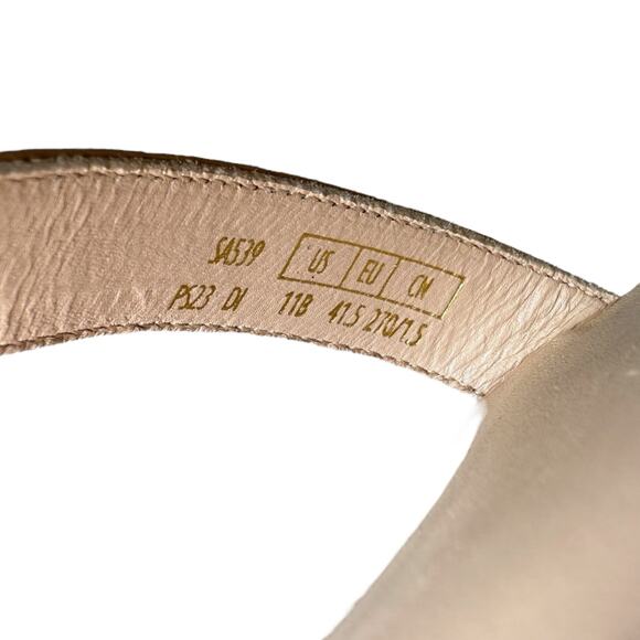 Stuart Weitzman Size 11B Ankle Strap Block Heel Sandal Nude Pink Patent Leather - Picture 6 of 12